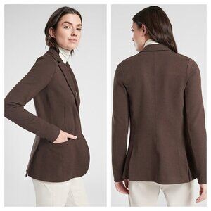 Athleta Venice Heather Blazer 10 Dark Brown Heather
